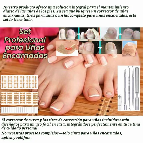 Vista 2 de Tratamiento de uñas encarnadas, juego profesional de herramientas de pedicura de uñas encarnadas, 60 piezas de parche corrector de uñas