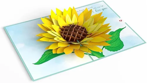 Vista 5 de Lovepop Tarjeta desplegable diaria para ella y él – Tarjetas de felicitación 3D para niños, niñas, hombres y mujeres – Para mi esposa girasol