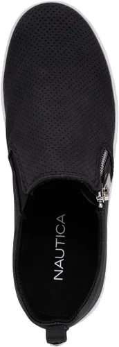 Vista 5 de Nautica Tenis Oxford con cremallera para mujer, tenis bajos de moda para caminar casual