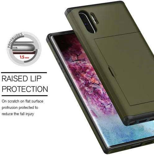 Vista 5 de Funda protectora de silicona ultra fina a prueba de golpes con doble capa protectora para tarjetas de crédito, ranura para tarjetas