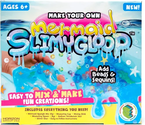 Vista 8 de SLIMYGLOOP crea tu propio kit de sirena por Horizon Group USA, mezcla y crea estiramiento, esponjoso, pegajoso, masilla, lentejuelas brillantes