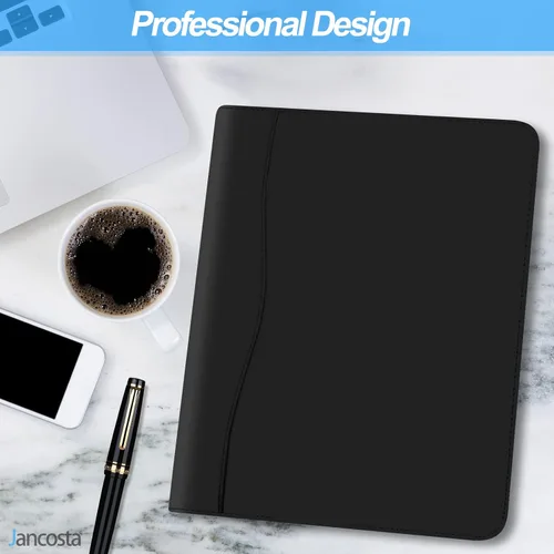 Vista 6 de Portafolio padfolio Jancosta de negocios tamaño carta con bloc de notas rellenables, Negro