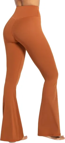 Vista 7 de Sunzel - Leggings acampanados para mujer, sin costuras frontales, pantalones de yoga con control de abdomen, cintura alta cruzada, 28303234 pulgadas