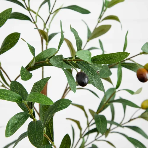 Vista 4 de Nearly Natural 3 ft Artificial Olive Tree with Natural Trunk for Decor