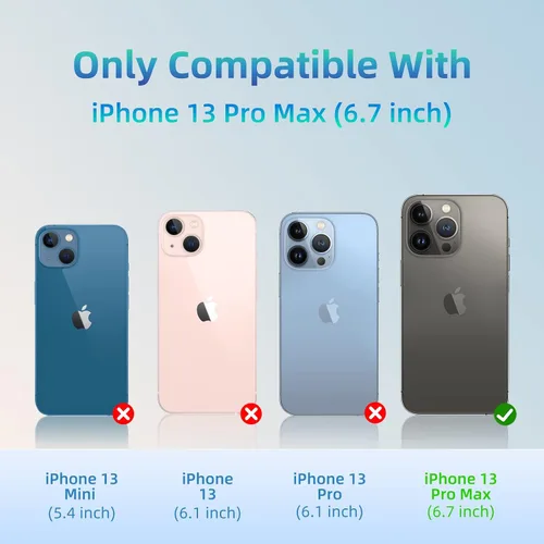 Vista 2 de Funda protectora compatible con iPhone 13 Pro Max de 6.7 pulgadas, protección de borde elevado, antihuellas, antihuellas, funda protectora suave