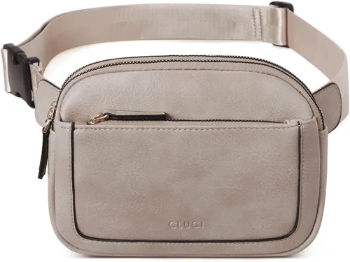 Vista 9 de CLUCI Riñonera para mujer, mini bolsa cruzada para la cintura, correa ajustable, de piel vegana, riñonera para mujer