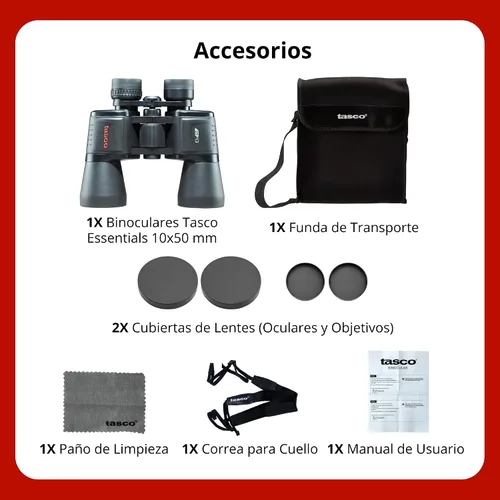 Vista 4 de Tasco Essentials Porro Prism 170150 10X50 Porro Mc Caja 6L Negro