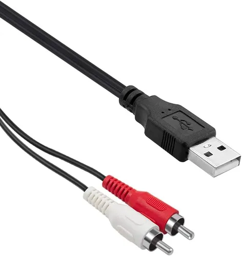 Vista 4 de Duttek Cable USB a RCA, cable auxiliar de audio RCA, USB 2.0 macho a 2 RCA macho, convertidor AV A/V, adaptador estéreo de divisor en Y para captura
