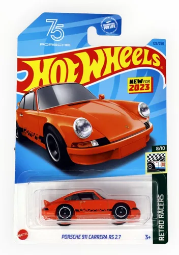 Vista 2 de Hot Wheels Porsche 911 Carrera RS 2.7, Retro Racers 8/10 [Naranja] 125/250