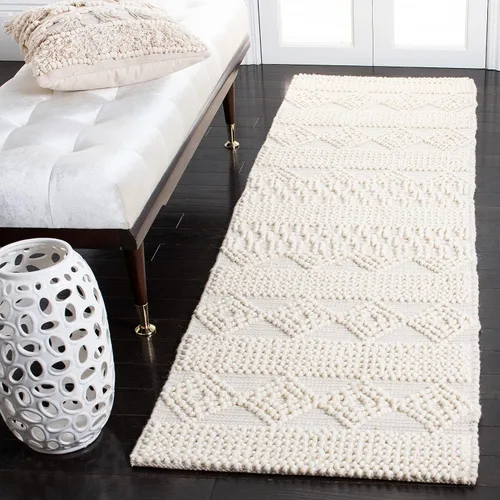 Vista 12 de SAFAVIEH Natura Collection - Alfombra decorativa de 2 x 3 pies, color beige y marfil, hecha a mano de lana tribal marroquí y algodón, ideal