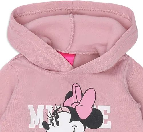Vista 3 de Disney Minnie Mouse - Conjunto de sudadera con capucha y leggings para bebés y niños pequeños, color rosagrisblanco