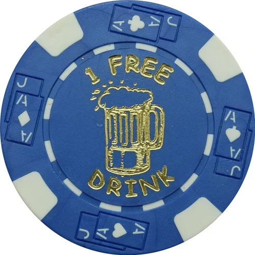 Vista 2 de 100 fichas de fichas de póquer de bebida gratis para restaurantes o bar - taza de cerveza