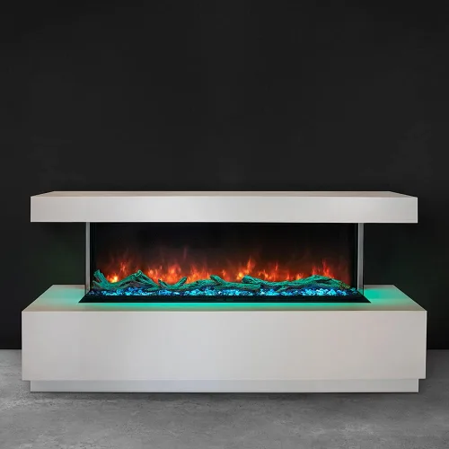 Vista 3 de Modern Flames Landscape Series Pro MultiView - Chimenea eléctrica de 3 lados para montaje en pared / empotrada (LPM-5616-TH-WTC/LP), 56 pulgadas