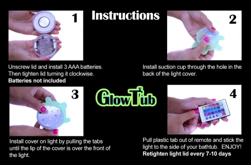 Vista 6 de Luz LEDES sumergida que cambia de color por control remoto para tina o spa - Funciona con batería