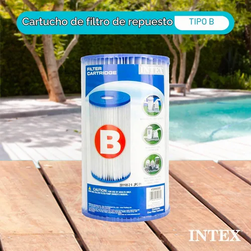 Vista 3 de Intex 29005E - Cartucho de bomba de filtro de material Dacron fácil de limpiar, 29005E para piscina, tipo B, (paquete de 2)