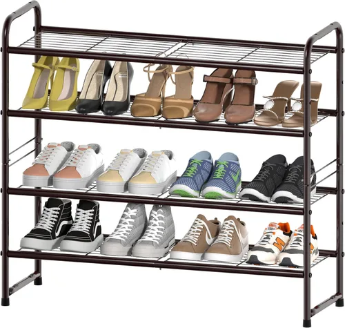 Vista 21 de SUFAUY - Estante para zapatos apilable de 2 niveles, zapatero para entrada, con gran capacidad, organizador de calzado para dormitorio, rejilla