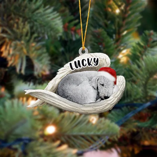 Vista 155 de Ángel durmiente de Afghan Hound para Navidad, adorno personalizado con el nombre del perro, adorno de Navidad personalizado para amantes de perros