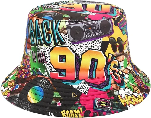 Vista 12 de Sombrero de pescador retro de los años 80 y 90 para mujeres y hombres, sombrero de pescador de moda, plegable, accesorios para rave, sombrero