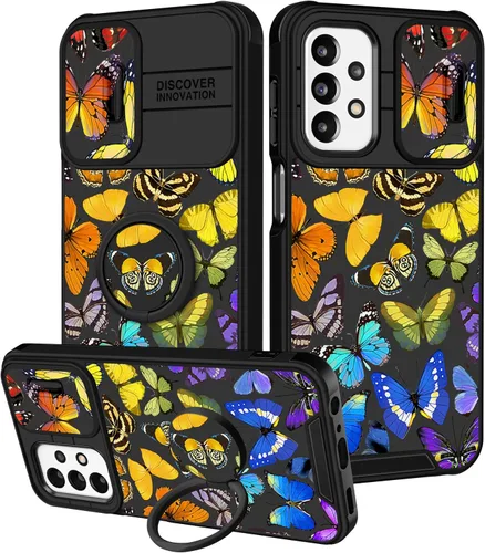 Vista 73 de Funda 2 en 1 para Samsung Galaxy S23 Ultra Flamingo para mujeres y niñas, diseño femenino de flamencos con cubierta deslizante para cámara y soporte