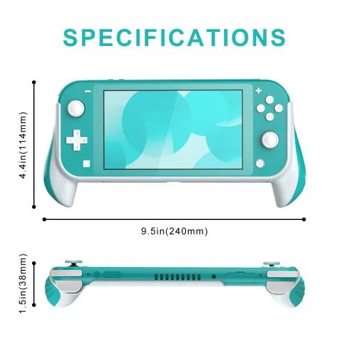 Vista 5 de Laimax Funda protectora ergonómica con asas de agarre para Nintendo Switch Lite, accesorios compatibles con Nintendo Switch Lite (verde)