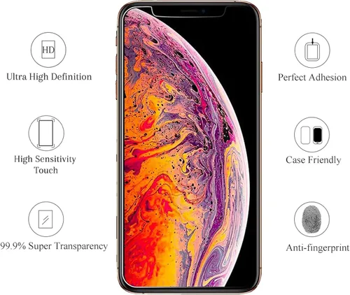 Vista 3 de Ailun - Protector de pantalla Apple iPhone 11 Pro/iPhone Xs/iPhone X, pantalla de 5.8 pulgadas, vidrio templado 2.5D, para la mayoría de las fundas