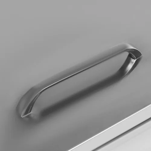 Vista 4 de PanDair - Cofre de hielo de acero inoxidable con tapa con bisagras, para interiores y exteriores, incluye tubo de drenaje y tapón de drenaje