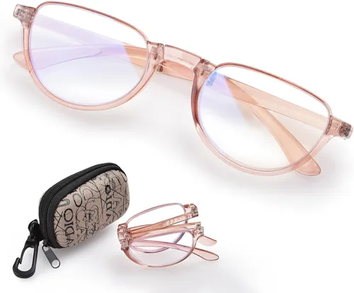 Vista 9 de Gafas de Lectura Plegables para Mujeres y Hombres Portátiles con Filtro de Luz Azul Anteojos de Lectura Compactos con Estuche con Cremallera