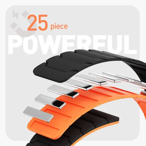Vista 3 de Compatible con FITVII Smart Watch, 0.787 in, 0.866 in, correa magnética compatible con FITVII HM57, correa magnética deportiva de silicona fuerte