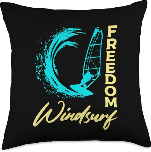 Vista 4 de Freedom Windsurf Sailboard Windsurfer Gift Freedom Sailboard Windsurfista - Almohada (16 x 16 pulgadas), multicolor