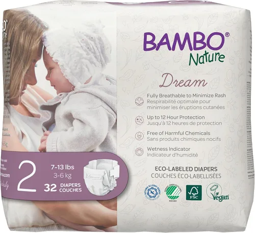 Vista 33 de Bambo Nature Pañales hipoalergénicos Dream Baby, pañales sostenibles con etiqueta ecológica de primera calidad, protección mejorada contra fugas