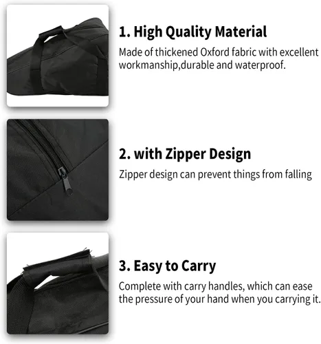 Vista 4 de Estuche portátil de tela Oxford impermeable de 35.4 x 10.6 pulgadas, bolsa de motosierra, bolsa de motosierra de protección completa, bolsa