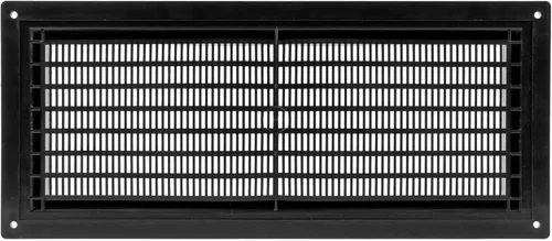Vista 3 de Cubierta de ventilación negra de 5 x 12 pulgadas (exterior), rejilla de ventilación de plástico con malla protectora, cubierta de ventilación