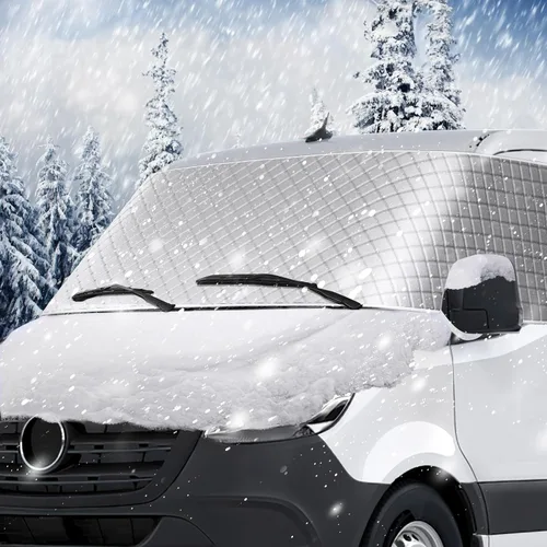 Vista 7 de BougeRV Cubierta de nieve para parabrisas de autocaravana para clase B, Dodge Mercedes Sprinter (2006-2015) para ventana delantera, accesorios
