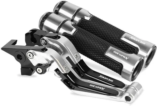 Vista 17 de Motocicleta para Y&AMAHA XMAX300 Todos los años Frenos de motocicleta Barra de acoplamiento Palancas de freno de mano freno embrague manillar Negro1