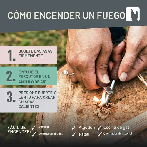 Vista 4 de Light My Fire Flint Fire Starter Ferro Rod Herramienta de supervivencia Ejército - Equipo de bushcraft de acero al fuego - Kit de inicio de fuego
