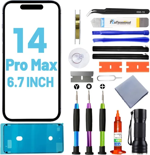 Vista 8 de Reemplazo de pantalla para iPhone 14 Plus, reemplazo de vidrio compatible con iPhone 14 Plus de 6.7 pulgadas, kit de reparación de pantalla