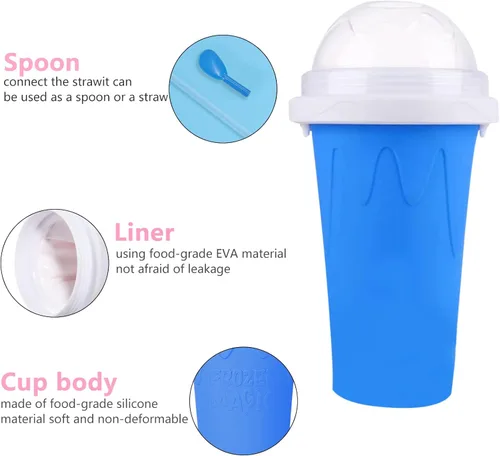 Vista 4 de Máquina para hacer granizados, vaso portátil para hacer granizados, taza mágica de congelación rápida, para hacer helados de batidos caseros