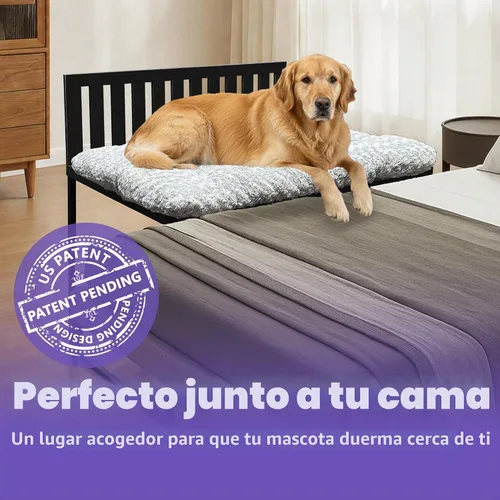 Vista 2 de Beside - Cama para perro, literas para perros de altura ajustable, marco de cama de metal para perros de 47 x 31 pulgadas, con cojín, XL