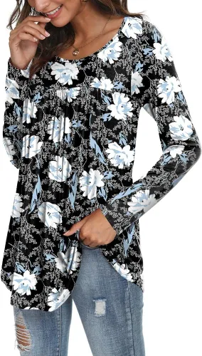 Vista 2 de LONGYUAN 2023 - Blusa de manga larga para mujer, estilo casual, holgada, holgada, cómoda, elástica, linda