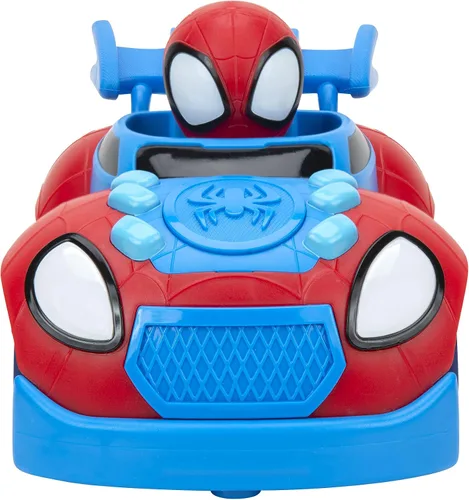 Vista 3 de Jazwares Marvel Spidey y sus Increíbles Amigos Web Crawler RC - Vehículo Control Remoto - Cuenta con Súper Héroe Integrado con 4 Funciones
