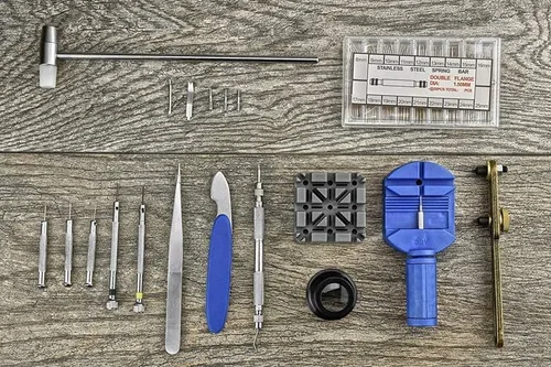 Vista 4 de Herramientas de reparación de relojes Kit de herramientas 288pcs Relojeros profesionales correas de reloj Abridor de primavera Barra de herramientas