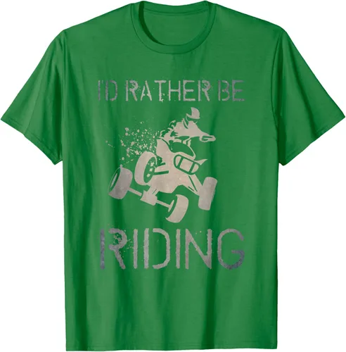 Vista 4 de Camiseta gráfica I'd Rather Be Riding ATV Quad Racing Rider de 4 ruedas, Negro