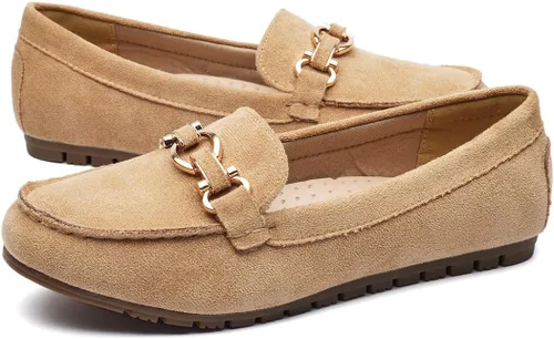 Vista 8 de Mocasines cómodos y ligeros para mujer, zapatos planos de meter sin cordones, estilo informal para el trabajo