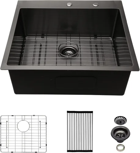 Vista 13 de Fregadero de cocina para exteriores 15 x 15 pulgadas, fregadero de bar de 15 x 15 pulgadas, fregaderos de cocina de acero inoxidable de calibre 16