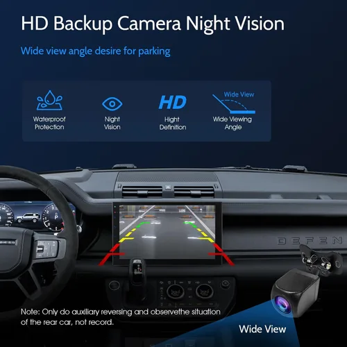 Vista 7 de Haudio Estéreo inalámbrico de doble DIN de 7 pulgadas con Carplay y Android Auto, Bluetooth, canal RCA, cámara de respaldo, SWC, FM/AM, pantalla