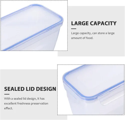 Vista 5 de Cabilock Caja de almacenamiento de fideos rectangular Recipientes de pasta grandes Tapa sellable para cocina