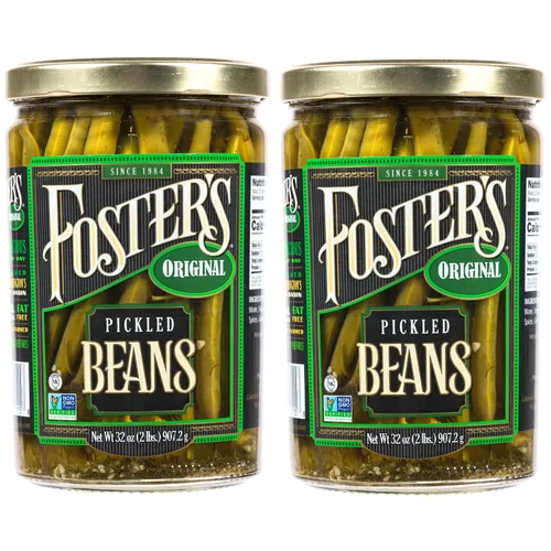 Vista 10 de Foster's Frijoles verdes en escabeche en frasco, original, 16 onzas, paquete de 2, receta tradicional de verduras en escabeche durante más de 40