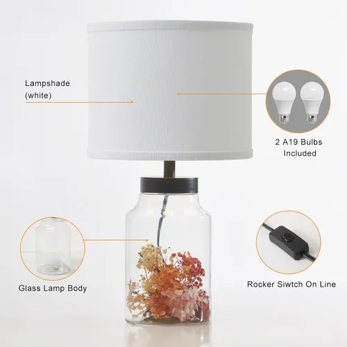 Vista 5 de GyroVu Lámpara de Mesa Rellenable para Decoraciones Navideñas, Lámpara de Mesa con Vidrio Transparente Rellenable DIY, Lámpara de Vidrio Moderna