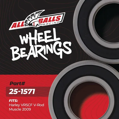 Vista 5 de All Balls Racing 25-1571 Kit de rodamientos de rueda compatible con/reemplazo para Harley & Kawasaki - Contiene 2 rodamientos de bolas