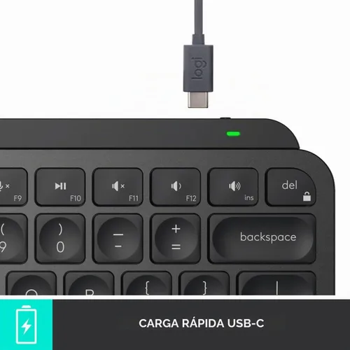 Vista 2 de Logitech MX Keys Mini teclado inalámbrico Bluetooth en negro